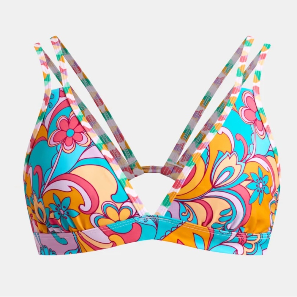NWT BOHO Cupshe Multicolor Floral Bikini Top​